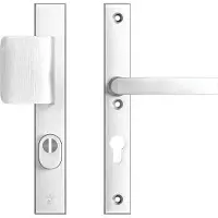 Axa Edge Plus veiligheidsbeslag voordeur rechth. smalschild D-knop/Blok-kruk PC72 met kerntrekbeveiliging SKG3 - aluminium