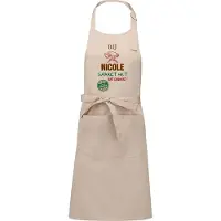Kariban Naamcadeau - Naamschort - Keukenschort met je naam - Kookschort - verjaardag - moederdag - beige - het smaakt het lekkerst bij: Nicole