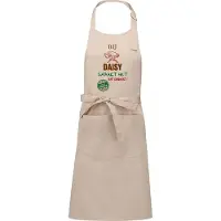 Kariban Naamcadeau - Naamschort - Keukenschort met je naam - Kookschort - verjaardag - moederdag - beige - het smaakt het lekkerst bij: Daisy