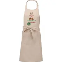 Kariban Naamcadeau - Naamschort - Keukenschort met je naam - Kookschort - verjaardag - moederdag - beige - het smaakt het lekkerst bij: Inge