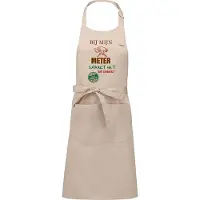 Kariban Naamcadeau - Naamschort - Keukenschort met je naam - Kookschort - verjaardag - moederdag - beige - het smaakt het lekkerst bij mijn: Meter