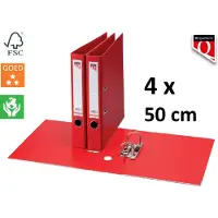 Quantore 4 x Ordner - A4 - 50mm breed - PP kunststof - rood