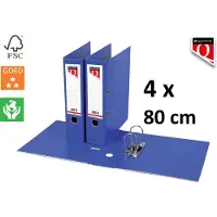 Quantore 4 x Ordner - A4 - 80mm breed - PP kunststof - blauw