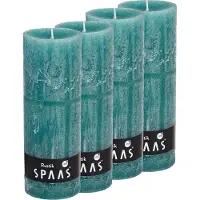 Spaas Rustieke Stompkaarsen 70/190 mm - Smaragdgroen - circa 95u - 4 kaarsen