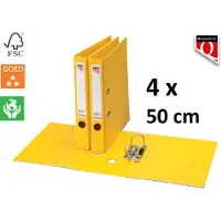 Quantore 4 x Ordner - A4 - 50mm breed - PP kunststof - geel