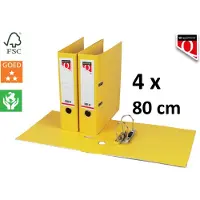 Quantore 4 x Ordner - A4 - 80mm breed - PP kunststof - geel