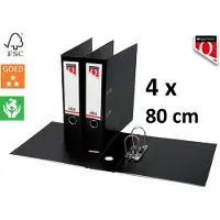 Quantore 4 x Ordner - A4 - 80mm breed - PP kunststof - zwart