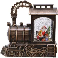 Lumineo Kerstlantaarn trein met kerstman | | 23 cm (Led, Batterijen)