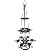 House of Seasons Kaarsenhouder Ster - H100 x Ø53 cm - Metaal - Zwart