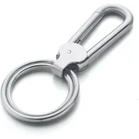 LGT JWLS Edelstaal Sleutelhanger Zilverkleurig met Dubbel Ringen