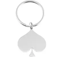 LGT JWLS Edelstaal Sleutelhanger Zilverkleurig Schoppen