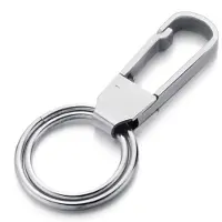 LGT JWLS Zilverkleurige Sleutelhanger van Edelstaal Dubbele Ring