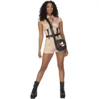 Smiffys Ghostbusters hotpants kostuum (beige en zwart, XS)
