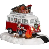 Luville - Ski trip battery operated - l18,5xb13xh12cm - Kersthuisjes & Kerstdorpen