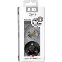 BIBS Colour Schnuller - Gr. 3 - 2er-Pack - Rund - Cloud/Black - - 18+ mt - Schnuller