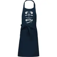 Kariban Cadeauschort - Tekstschort - Keukenschort met je naam - kookschort - verjaardag - moederdag - De beste kok is toevallig deze Meter - navy blauw