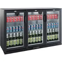 CombiSteel - Barkoeler Zwart 3 Deuren - 320 Liter