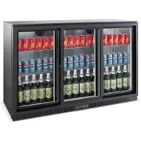 CombiSteel Barkoelkast - 320L - Zwart - Schuifdeuren - Statisch + Ventilator - 1350x520x850mm - Horeca Koelkast