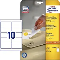 Avery L4744rev-25 90x50.8mm White Adhesive Tags 25 Units Transparant Kinderen