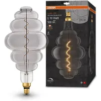 Ledvance Vintage 1906 LED-lamp met rooktint, 4,8W, 100lm, honingraatvorm met een diameter van 200mm en E27-fitting, warmwit licht, dimbaar, tot 15.000 uur levensduur