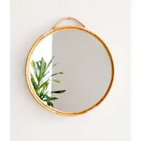 Groenovatie Bamboe Spiegel - Rotan - Naturel - Handgemaakt - ⌀60 cm