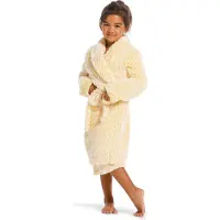Rebelle Fluffy badjas kind – kinderbadjas zacht geel – meisjes – warm & dik fleece – – maat 116