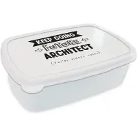 MuchoWow Broodtrommel Wit - Lunchbox - Brooddoos - Quote - Architect - Studeren - 18x12x6 cm - Volwassenen