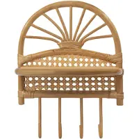 Groenovatie Bamboe Wandrek / Kapstok - 4 Haakjes - Naturel - Handgemaakt - 30 x 20 x 38 cm