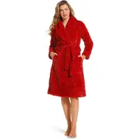 Pastunette Badjas imitatie bont – fake fur – dik & warm – rode badjas dames- – maat XXL