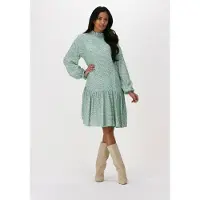 NA-KD Dames Jurken Frill Detail Mini Dress - Groen - Maat 34