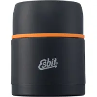 Esbit thermoskan/voedselcontainer, roestvrij staal, zwart, 500 ml, dubbelwandig, geïsoleerd