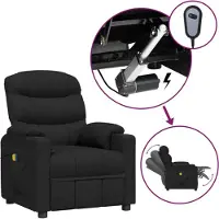 vidaXL Massagestoel elektrisch stof zwart