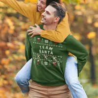 B&C Kersttrui Candy Cane - Met tekst: Team Santa - Kleur Groen - ( MAAT XXL - UNISEKS FIT ) - Kerstkleding voor Dames & Heren