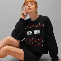 B&C Foute Kersttrui Rendieren - Met tekst: Kersttrui - Kleur Zwart - ( MAAT 3XL - UNISEKS FIT ) - Kerstkleding voor Dames & Heren
