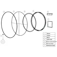 Wiesbaden Novi spiegel rond met LED, dimbaar 100 cm mat zwart