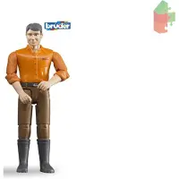 BRUDER 60007 Man met Bruine Broek en Oranje Overhemd