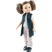 SuperMerchantEU Pop Amigas Carol twee staartjes (32cm) (blank meisje met bruin krullend haar in twee staartjes, lengte: 31-40 cm)