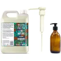 Faith In Nature - Body Wash Coconut Refill 5 Liter - met pomp - nu met GRATIS glaze refill fles 500ml