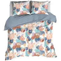 Satin d'or Dekbedovertrek Murillo Blue Fog Satijn-200 x 200 / 220 cm | 2-Persoons
