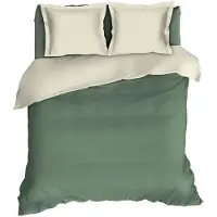 Romanette 140614 Dekbedovertrek Flanel Comtesse Mineral/Wolwit - 260 x 200/220 cm