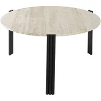 AYTM Tribus Salontafel Black | Travertine | Ø80 cm