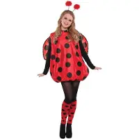 Amscan kostuum lieveheersbeestje dames polyester rood M/L 4-delig | Maat M/L