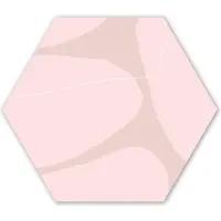 MuchoWow Hexagon wanddecoratie - Kunststof Wanddecoratie - Hexagon Schilderij - Roze - Geometrische vormen - Abstract - 75x65 cm