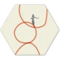 MuchoWow Hexagon wanddecoratie - Kunststof Wanddecoratie - Hexagon Schilderij - Liefde - Vintage - Koppel - Design - 75x65 cm