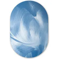 MuchoWow Muurovaal 60x90 cm - Ovale wanddecoratie Blauw - Acrylverf - Design - Ovalen schilderij - Muurdecoratie woonkamer - Kamer decoratie - Schilderijen - Wandcirkel