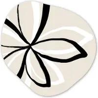 MuchoWow Organische wanddecoratie 60x60 cm - Organisch schilderij Bloemen - Abstract - Minimalisme - Muurdecoratie woonkamer - Kamer decoratie - Schilderijen - Muurcirkel aesthetic
