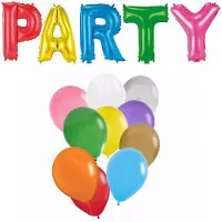 Folat Verjaardag feest letters folie ballonnen PARTY en 50x latex ballonnen