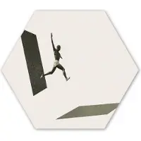 MuchoWow Hexagon wanddecoratie - Kunststof Wanddecoratie - Hexagon Schilderij - Vintage - Man - Design - 75x65 cm