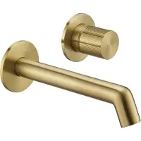Ben Engraved Line afdekset voor inbouw wastafelkraan geborsteld messing pvd
