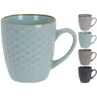 Excellent houseware Set van 8x stuks luxe gekleurde stoneware bekers/koffiekopjes 200 ml - Bekers